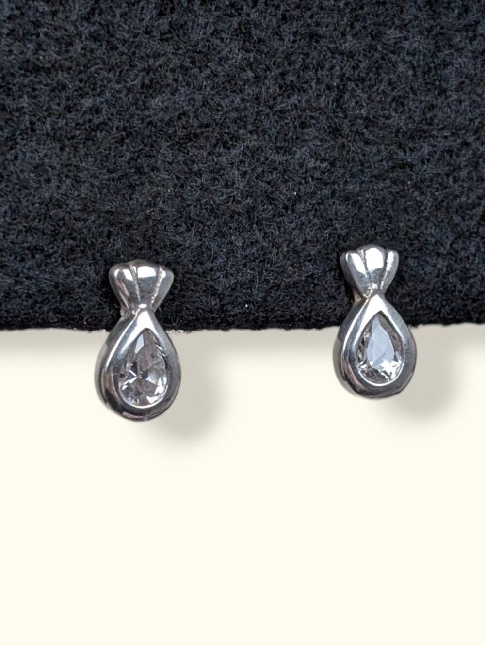 Sterling Silver & CZ Dainty Drop Earrings
